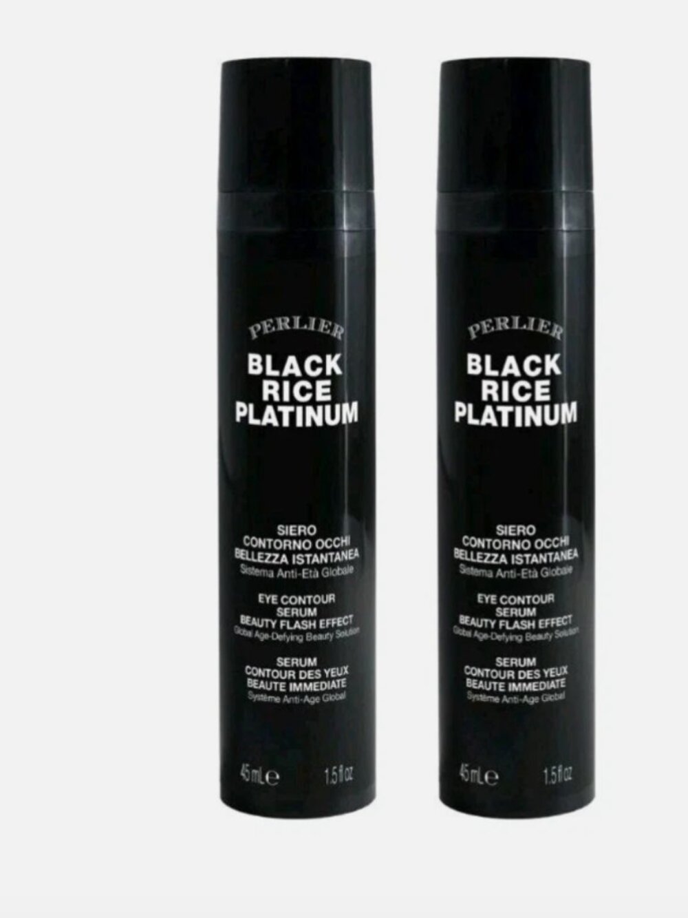 Perlier Platinum Black Rice Flash Effect Eye Contour Serum Supersize 2 Pack